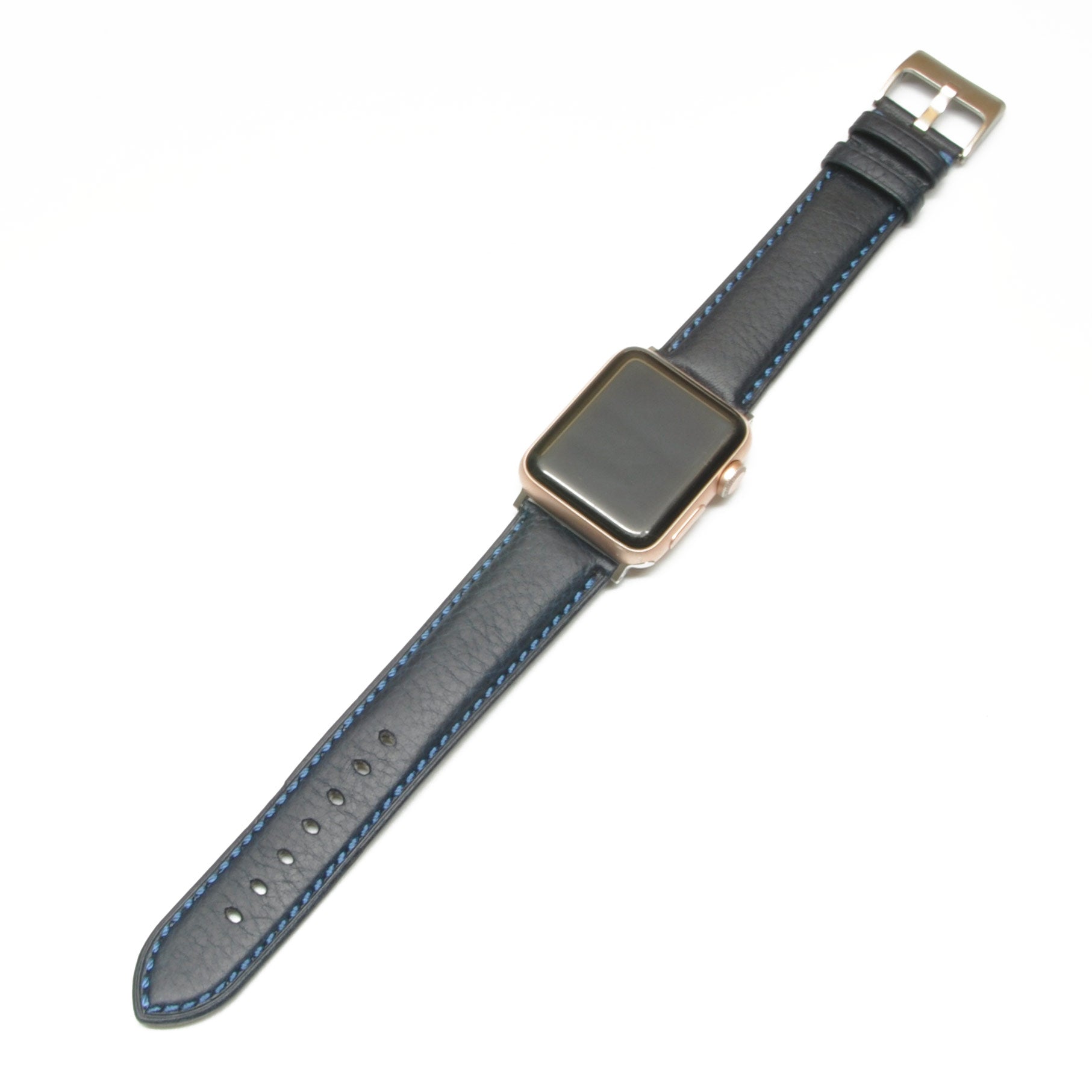 Kalveskinnreim til Apple Watch | Blå | Adapter inkludert - Klokkr