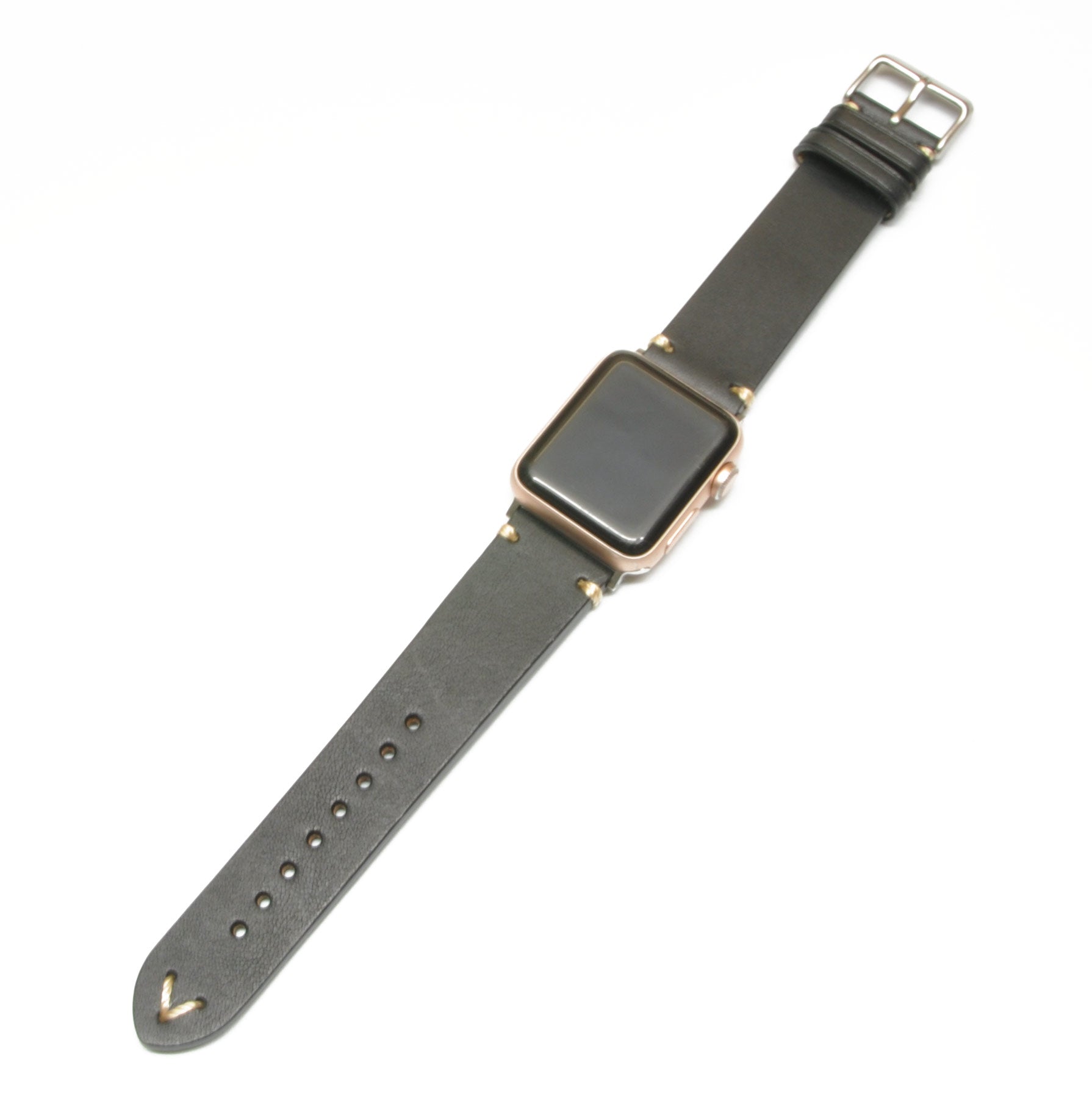 Vintage skinnreim til Apple Watch | Sort | Adapter inkludert - Klokkr
