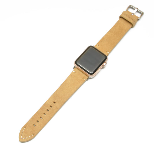 Semsket skinnreim til Apple Watch | Beige | Adapter inkludert - Klokkr